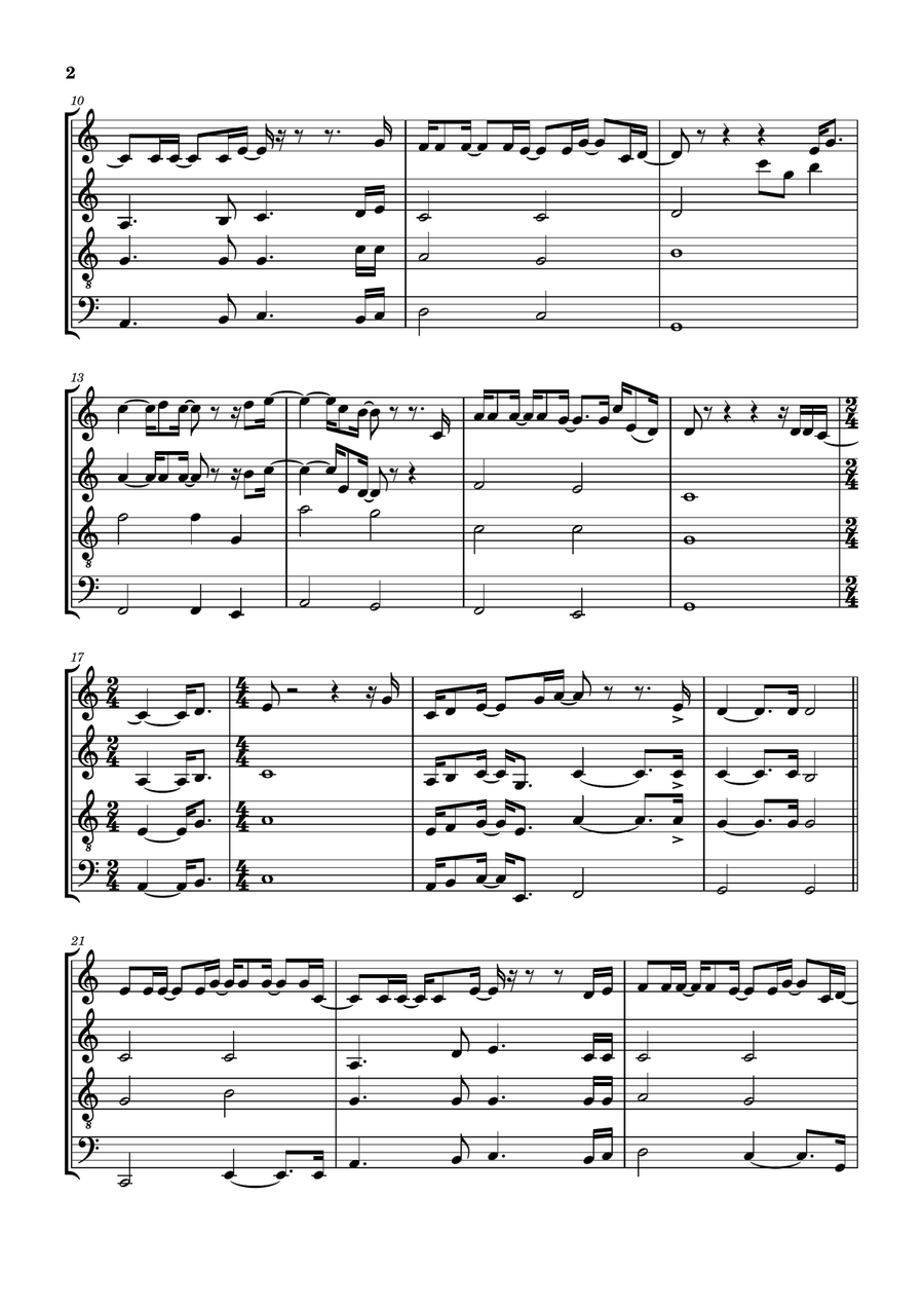 Let Somebody Go by Coldplay Woodwind Quartet - Digital Sheet Music page 3