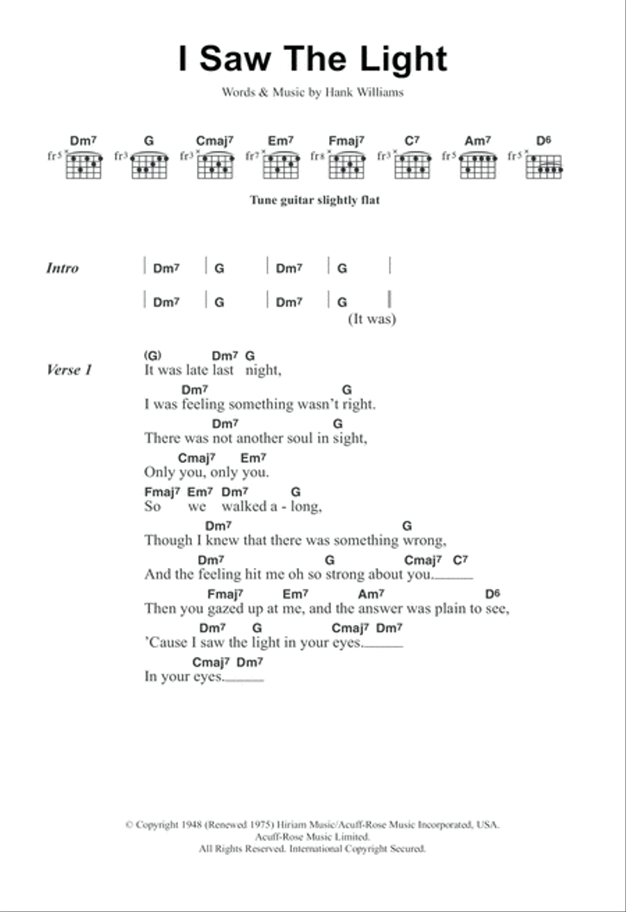 I Saw The Light Acoustic Guitar scores gallery preview page 1
