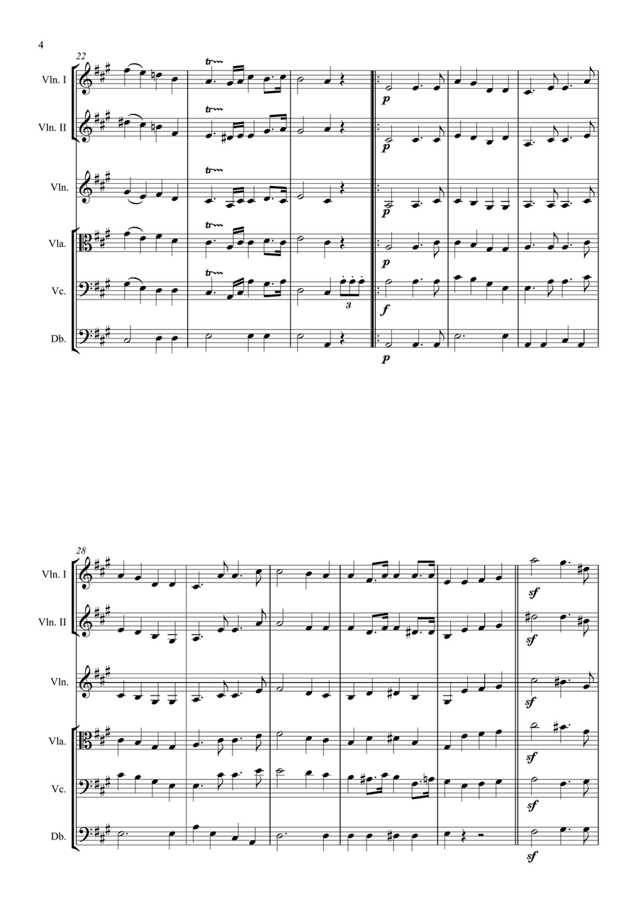 Wedding March by Mendelssohn String Orchestra scores gallery preview page 4