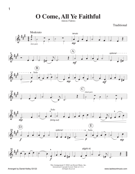 Intermediate Music for Three Christmas - Part 2 Clarinet #53123