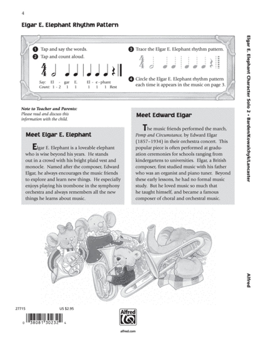 Music for Little Mozarts: Character Solo -- Elgar E. Elephant, Level 2