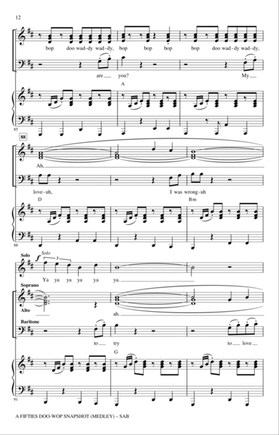 A Fifties Doo-Wop Snapshot (Medley) 3-Part scores gallery preview page 11