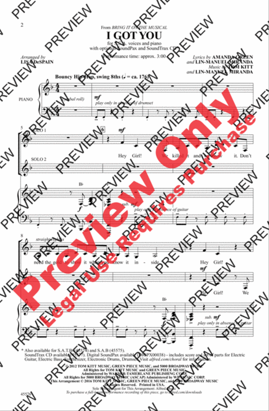 I Got You I Got You Women's Choir scores gallery preview page 2