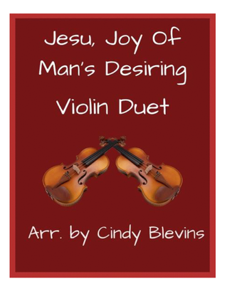 Book cover for Jesu, Joy of Man's Desiring, for Violin Duet