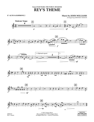 Book cover for Rey's Theme (from Star Wars: The Force Awakens) - Eb Alto Saxophone 2