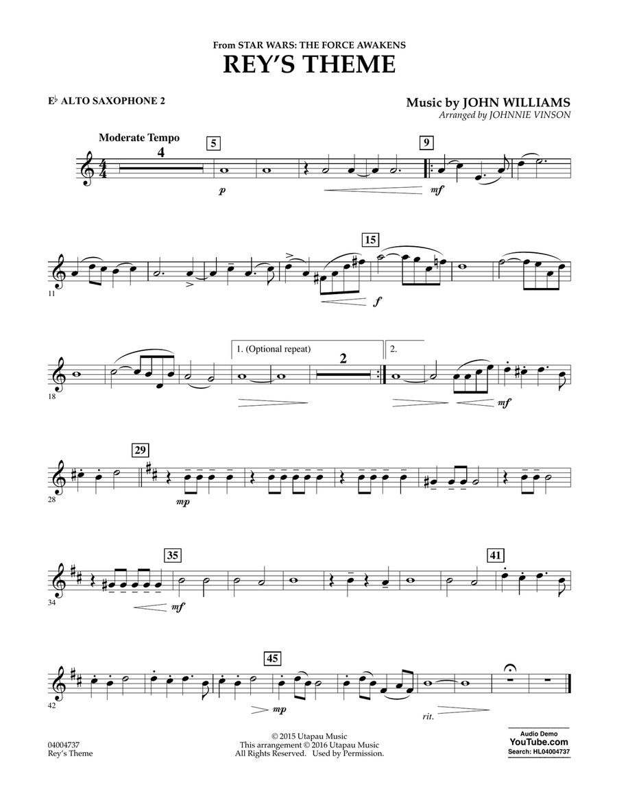 Star wars deals theme alto sax