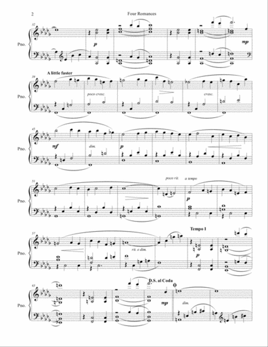 Four Romances, Op. 138 Four Romances, Op. 138 Piano Solo scores gallery preview page 2