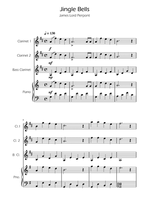 Book cover for Jingle Bells - Clarinet Trio w/ Piano