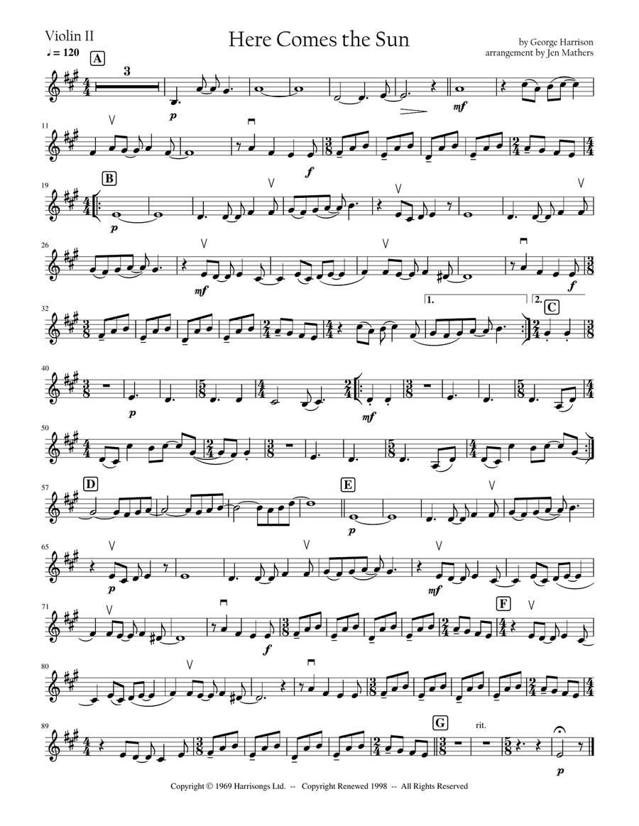 Here Comes The Sun String Quartet scores gallery preview page 2