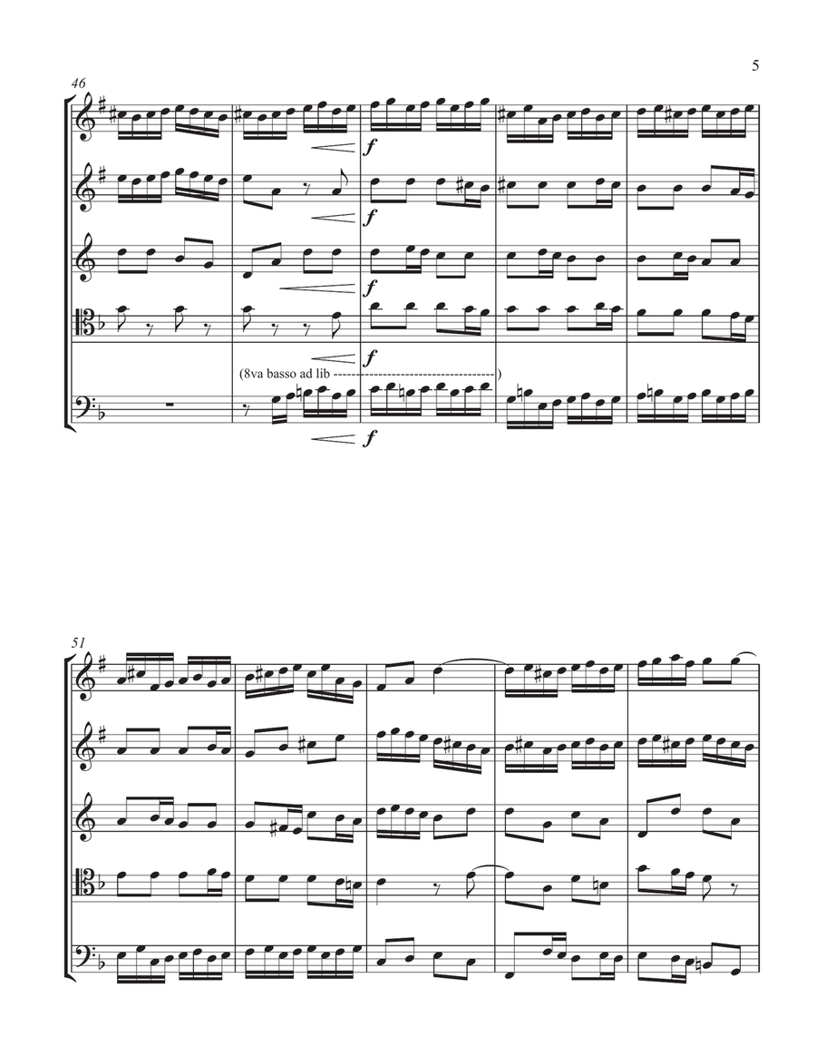Brandenburg Concert No. 2 (Allegro Assai) - Full Score Brass Quintet scores gallery preview page 5