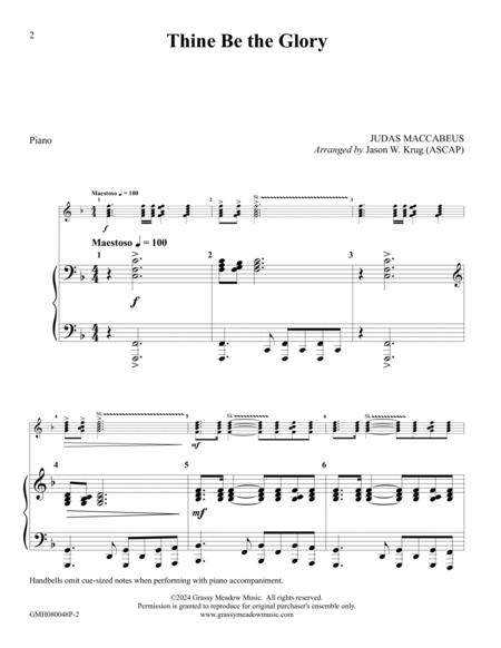 Thine Be the Glory – piano accompaniment to 8 bell version image number null