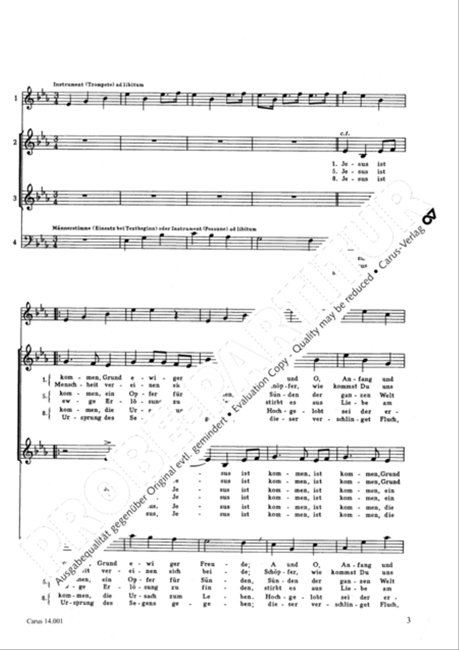 Now come, the nation's Saviour (Nun komm, der Heiden Heiland) 3-Part scores gallery preview page 2