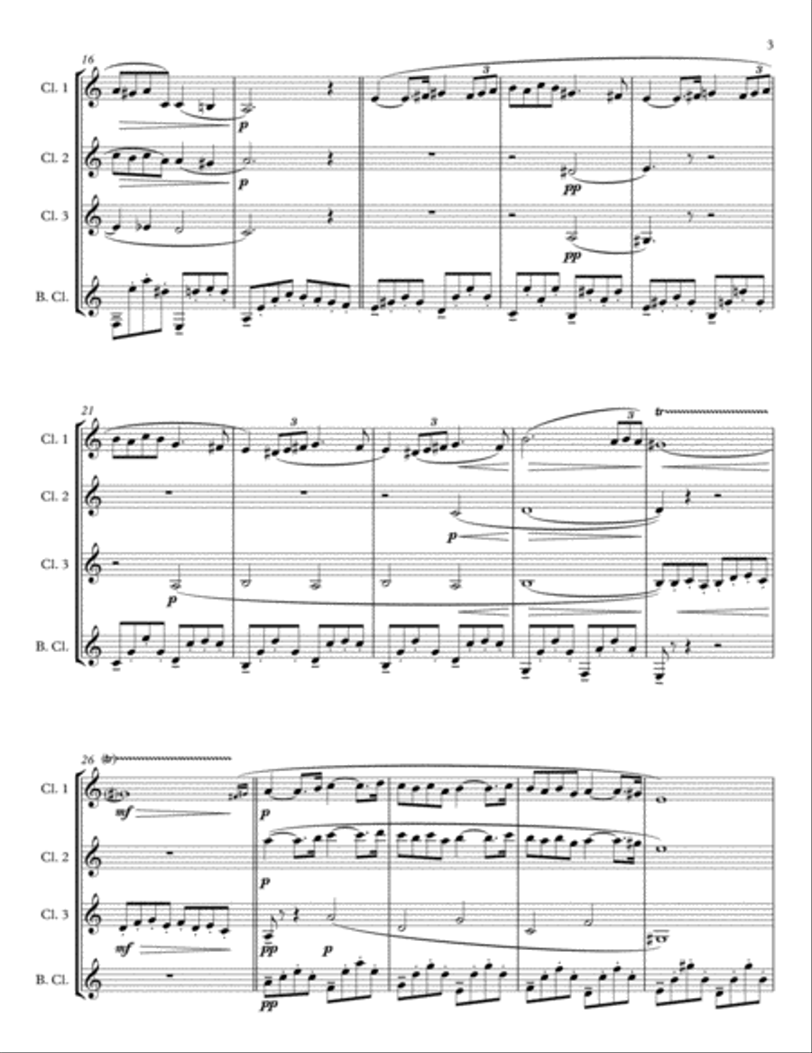 Pavane, Op. 50 for Clarinet Quartet or Choir Choir scores gallery preview page 3