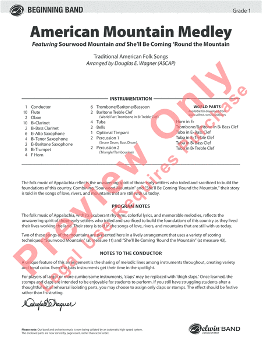 American Mountain Medley American Mountain Medley Concert Band scores gallery preview page 2