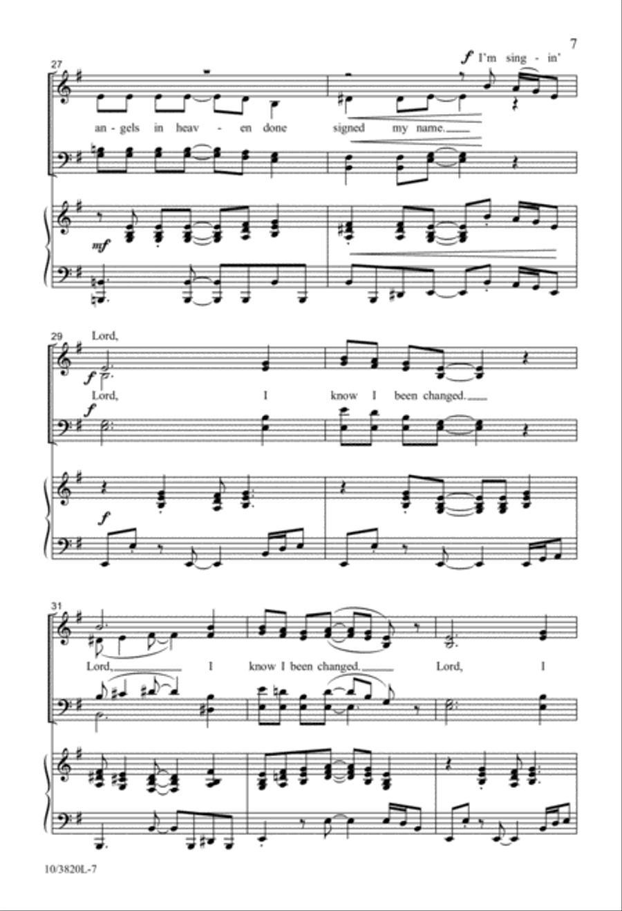 Lord, I Know I Been Changed 4-Part scores gallery preview page 6
