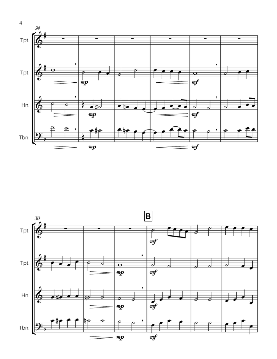 Abide with Me (brass trio) Brass Trio scores gallery preview page 4