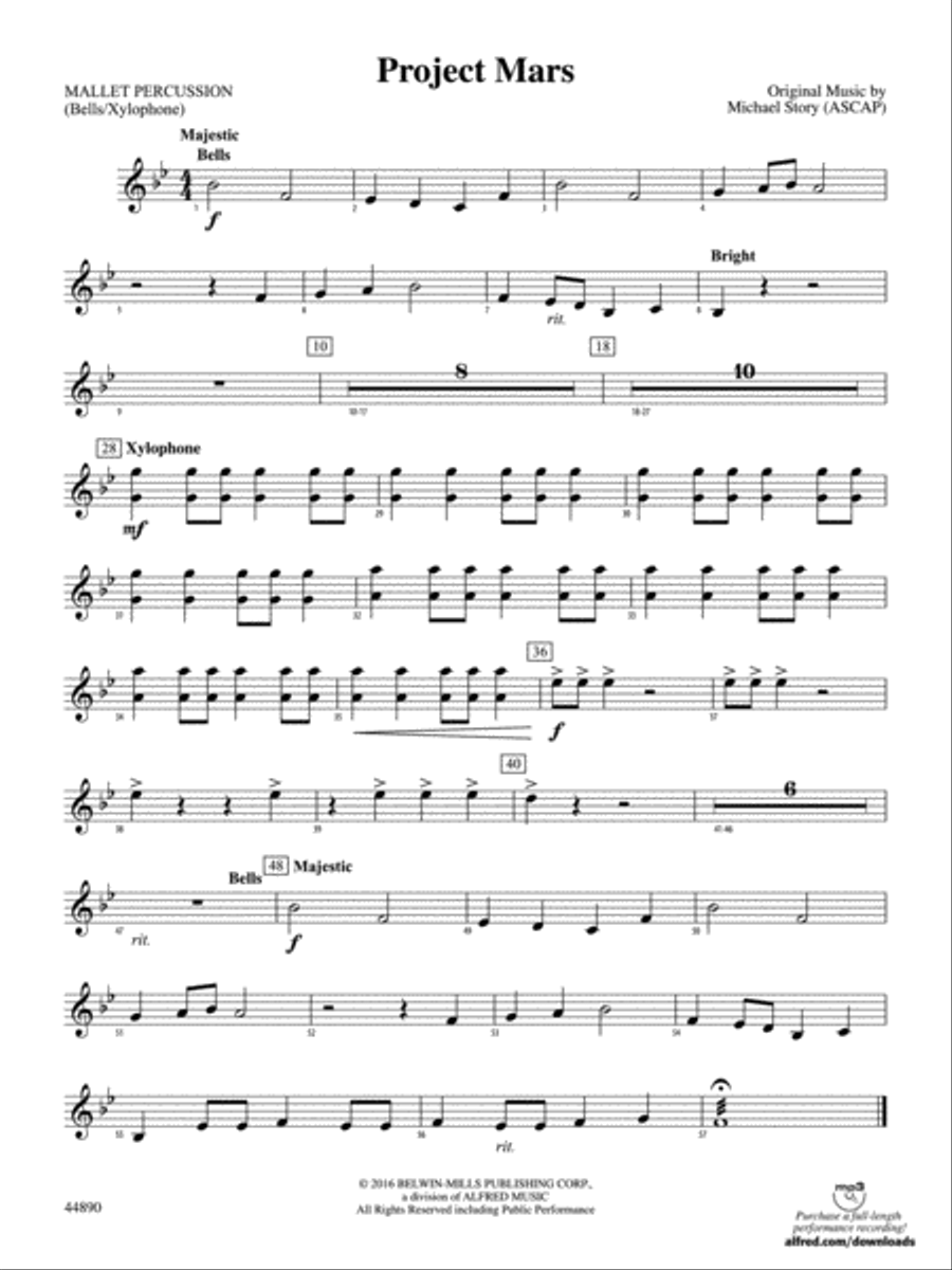 Project Mars: Mallets Concert Band scores gallery preview page 1