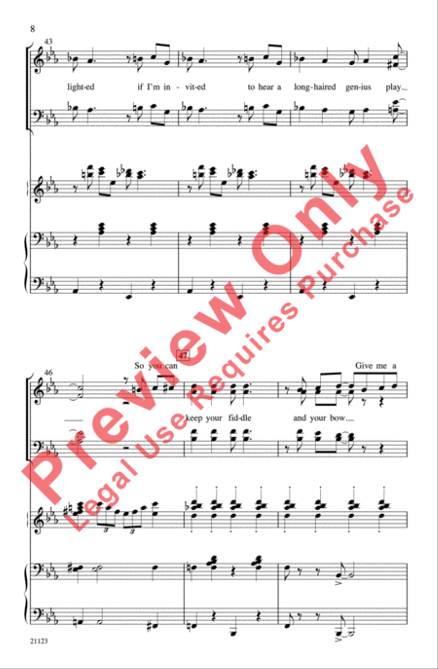 I Love a Piano 4-Part scores gallery preview page 8