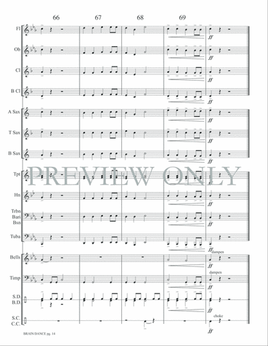 Brain Dance Brain Dance Concert Band scores gallery preview page 17