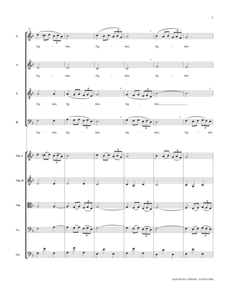 Adagio In Sol Minore (Adagio in G Minor) (arr. Audrey Snyder) - Score