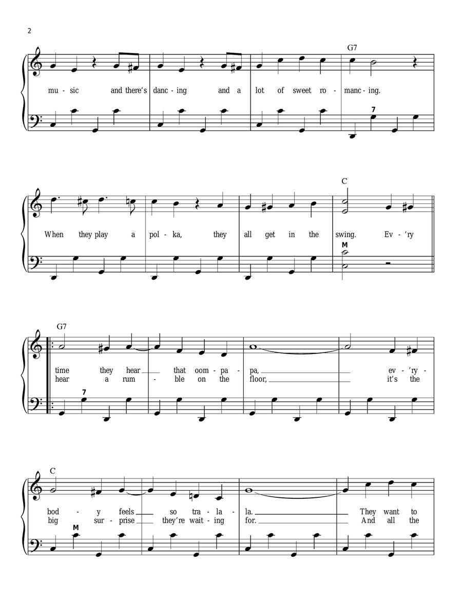 Beer Barrel Polka (Roll Out The Barrel) (arr. Gary Meisner) Piano scores gallery preview page 2