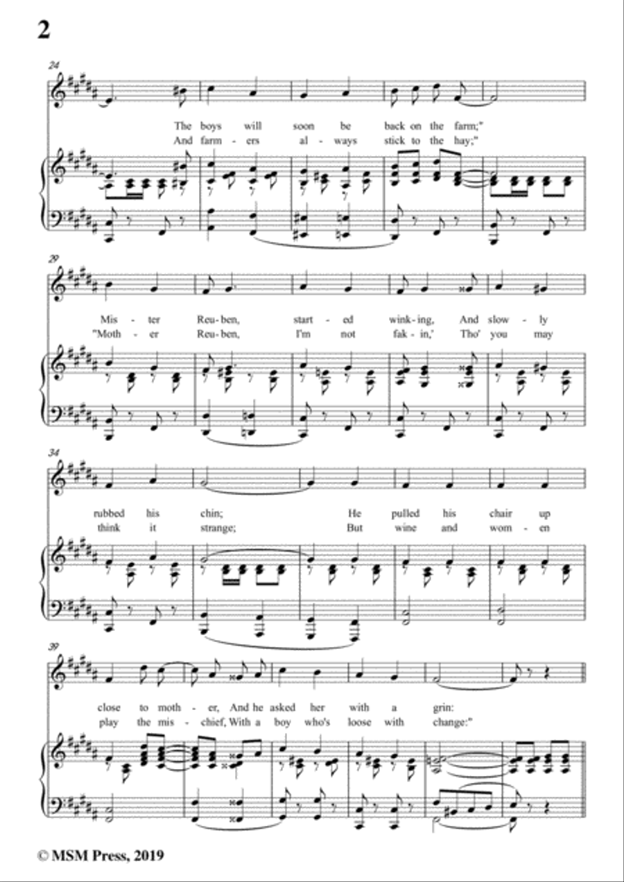 Walter Donaldson-How Ya Gonna Keep 'Em Down on the Farm,in B Major,for Voice&Pno Voice scores gallery preview page 4