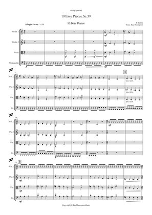 Book cover for Bartók: 10 Easy Pieces , Sz.39 10. Bear Dance - string quartet