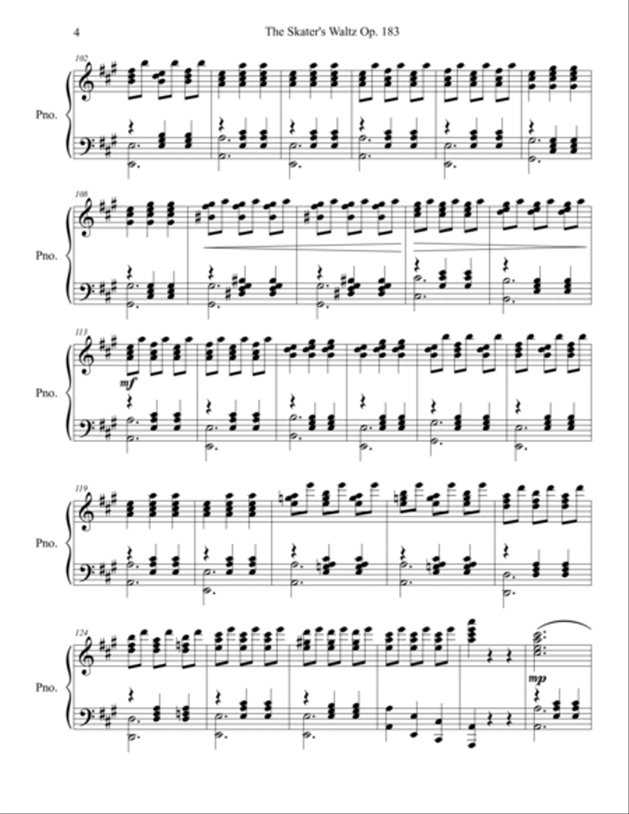 The Skater's Waltz Op. 183 Piano Solo scores gallery preview page 5