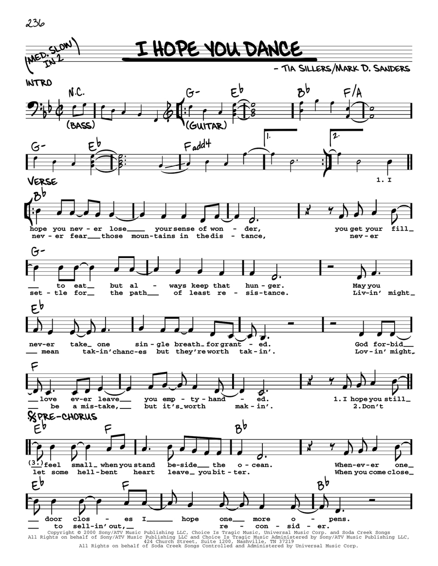 I Hope You Dance I Hope You Dance Voice scores gallery preview page 1