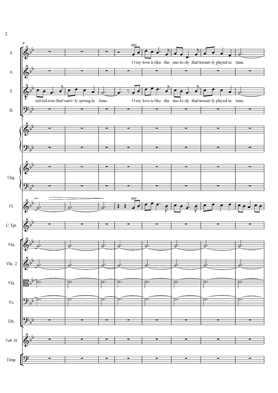 The Old Lie - powerful setting of Wilfred Owen's WW1 poetry - full score 4-Part scores gallery preview page 2