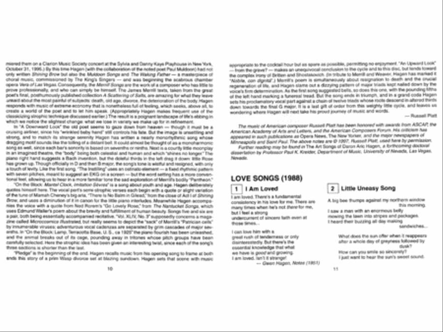 Daron Hagen: Songs