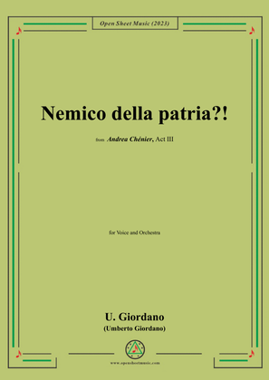 Book cover for U. Giordano-Nemico della patria?!,Act III