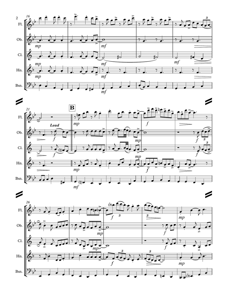 Oh Come, Oh Come Emmanuel (for Woodwind Quintet) Woodwind Quintet scores gallery preview page 3
