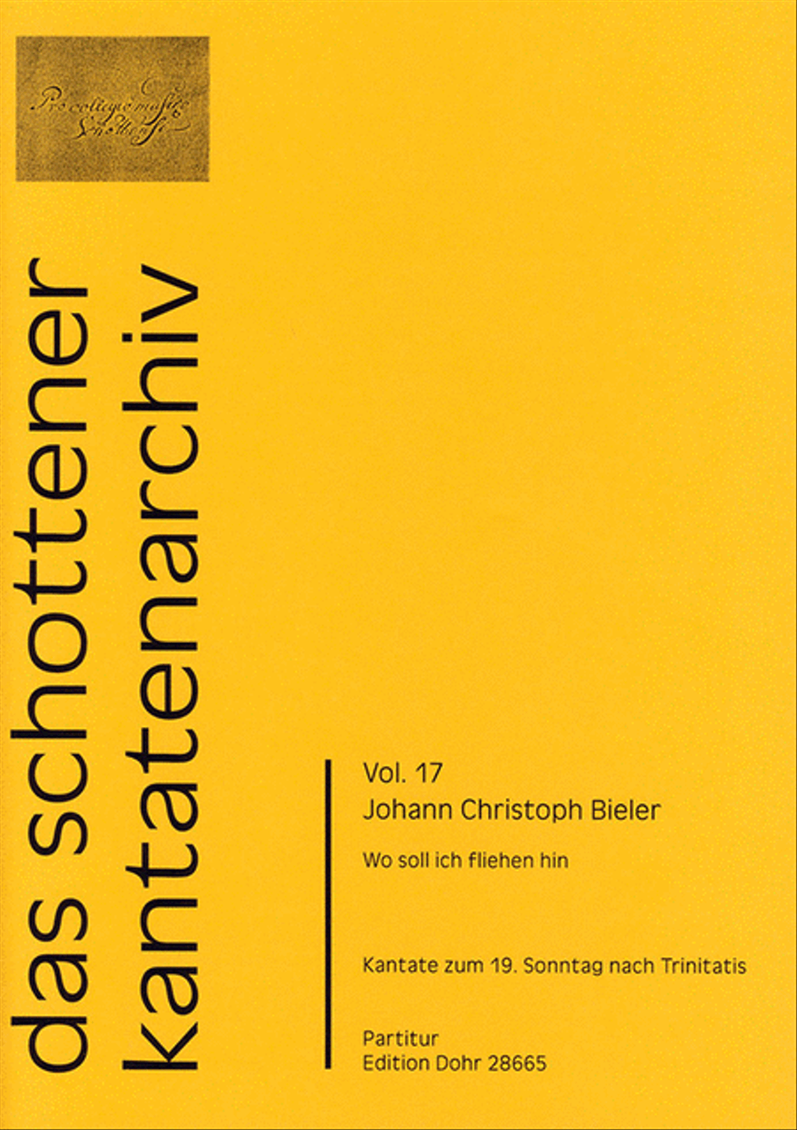 Wo soll ich fliehen hin für zwei Violinen (Oboen), Viola, Sopran, Alt, Tenor, Bass, 4stg. gem. Chor und Generalbass -Kantate zum 19. Sonntag nach Trinitatis- 4-Part scores gallery preview page 1