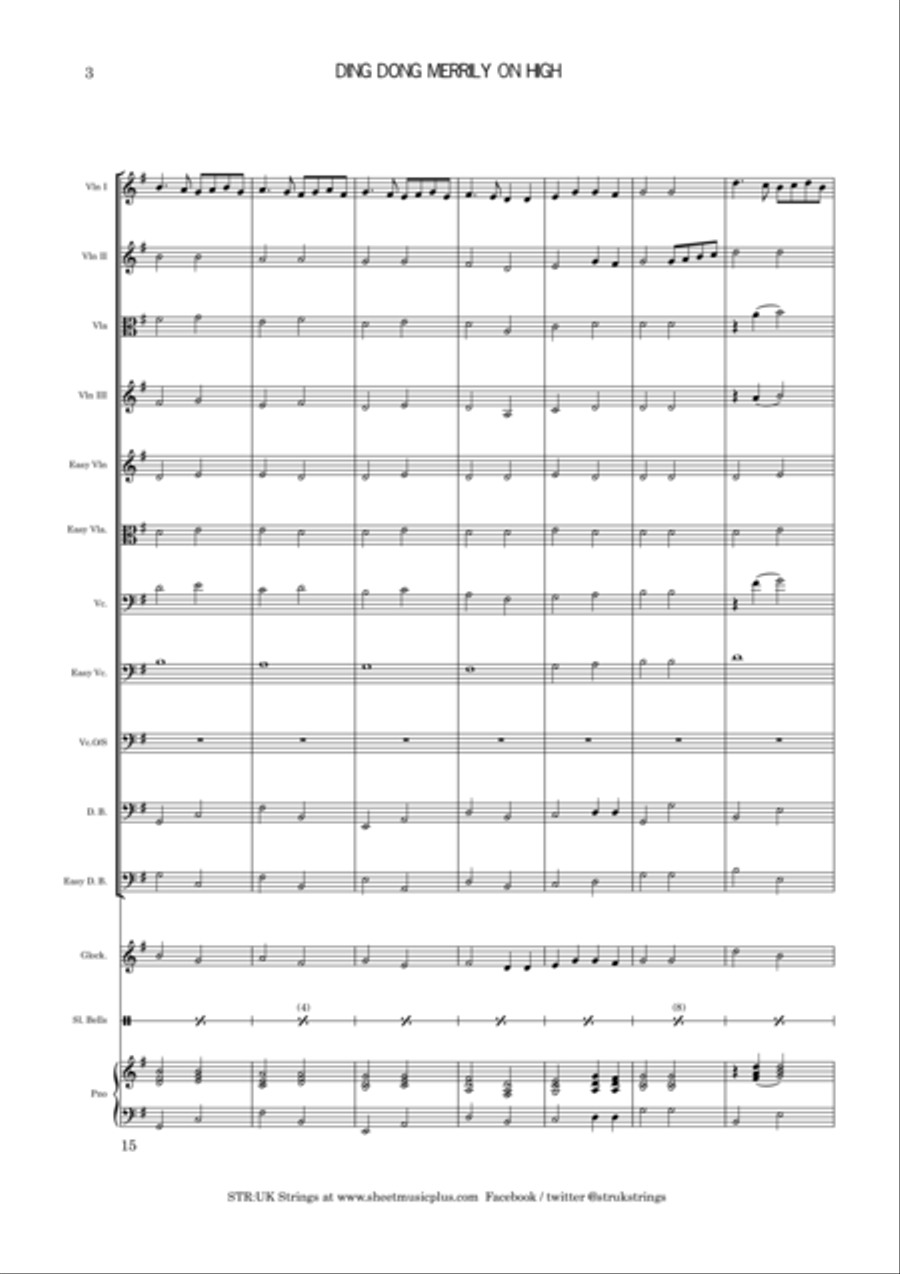 Ding Dong Merrily On High (STR:UK String Orchestra) String Orchestra scores gallery preview page 4