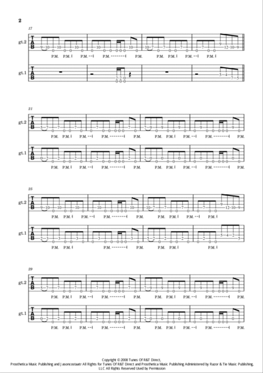 Two Weeks Guitar Tablature scores gallery preview page 2