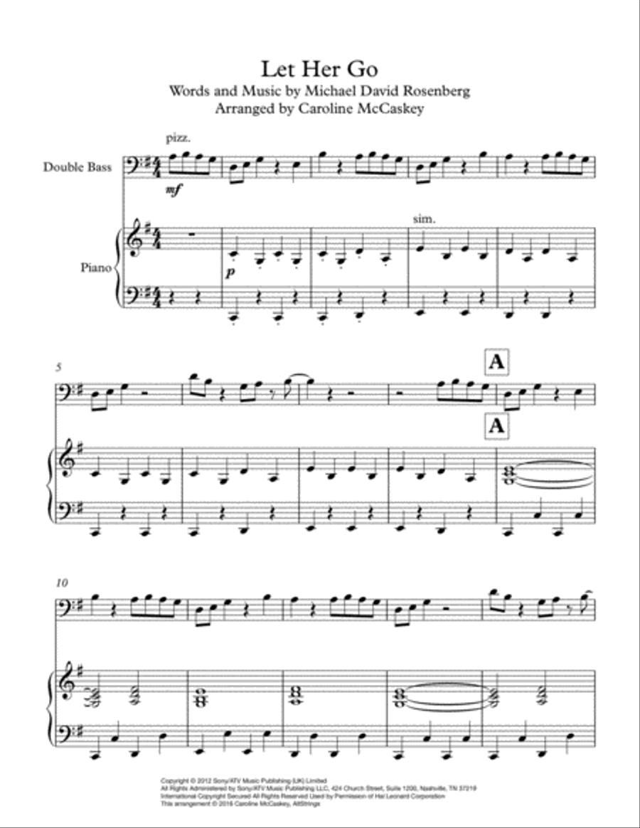 Let Her Go Double Bass scores gallery preview page 2