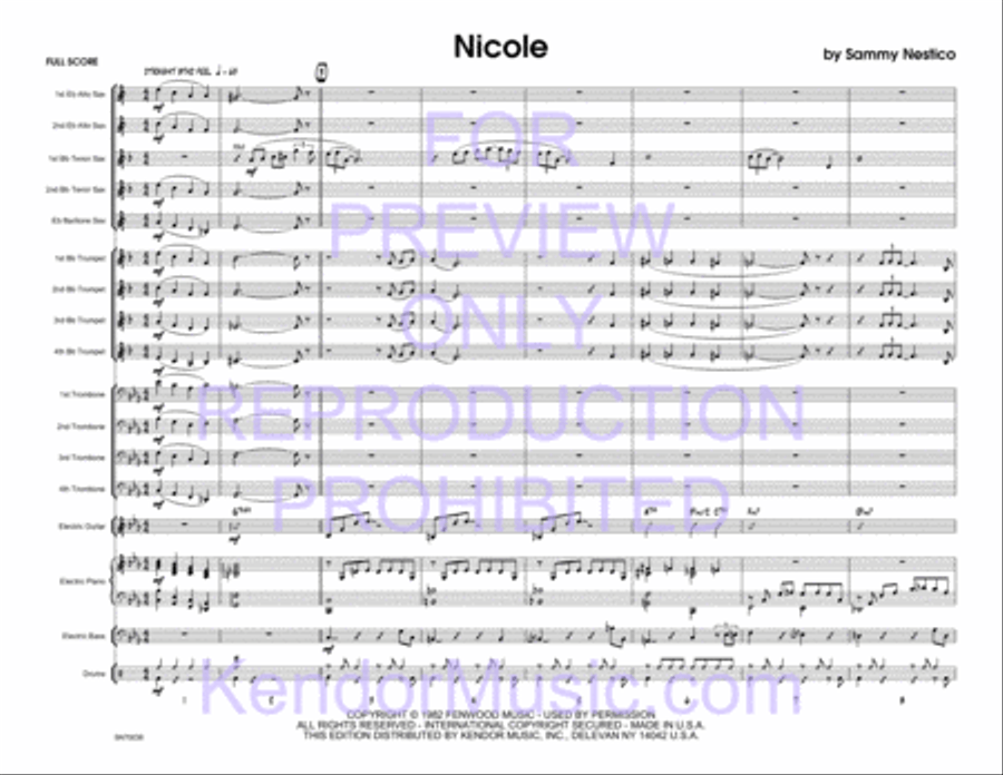 Nicole (Full Score) Jazz Ensemble scores gallery preview page 2