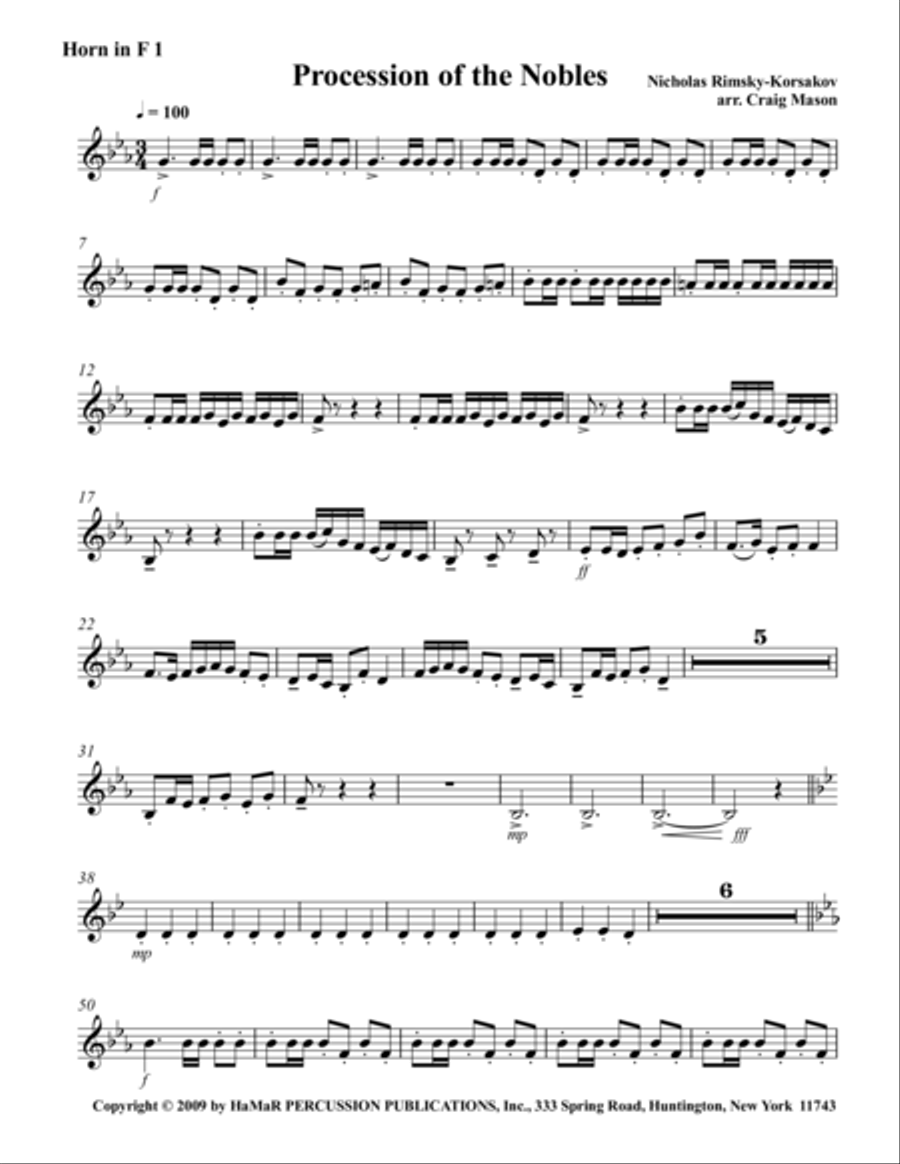 Procession of the Nobles Orchestra scores gallery preview page 1