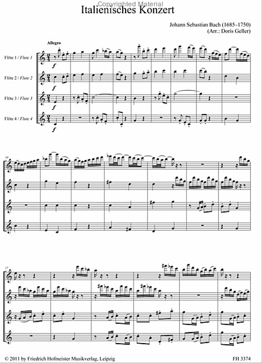 Italienisches Konzert, BWV 971 Flute scores gallery preview page 2