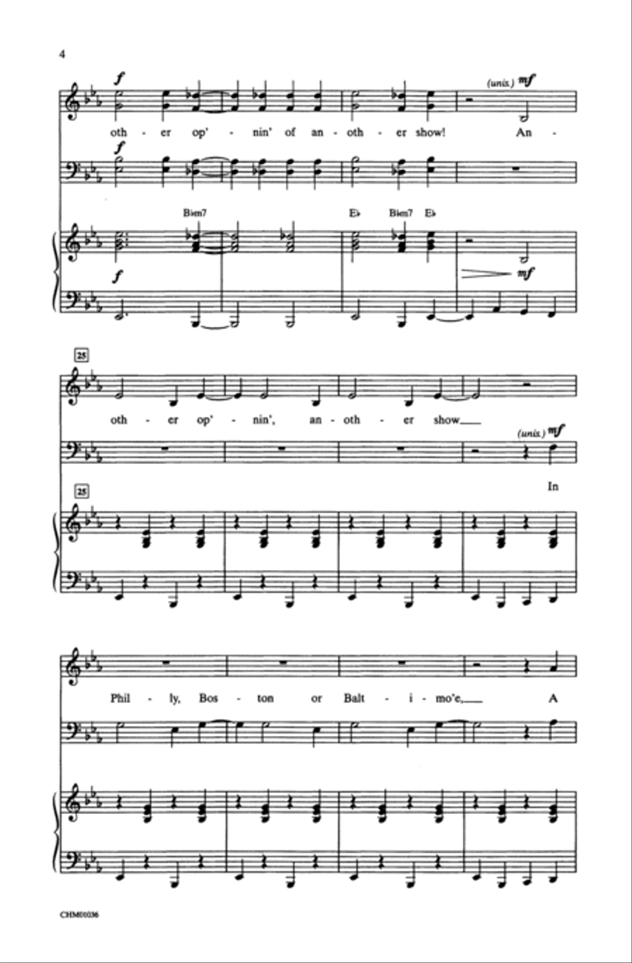 Another Op'nin', Another Show (from Kiss Me, Kate) 4-Part scores gallery preview page 4