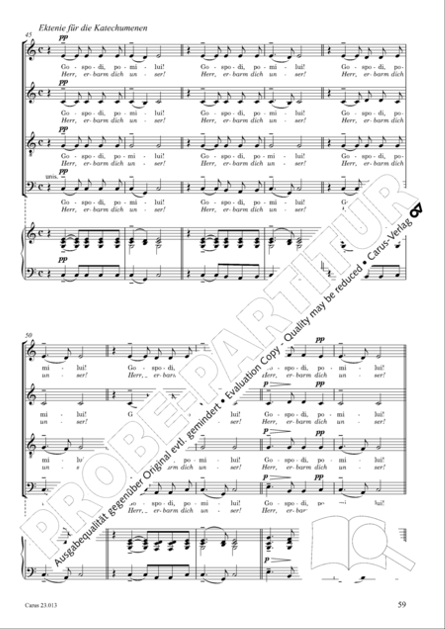 Liturgy of St. John Chrysostom op. 31 for mixed choir a cappella (Chrysostomos-Liturgie op. 31 fur Chor a cappella mit singbarem deutschem Text) A Cappella scores gallery preview page 81