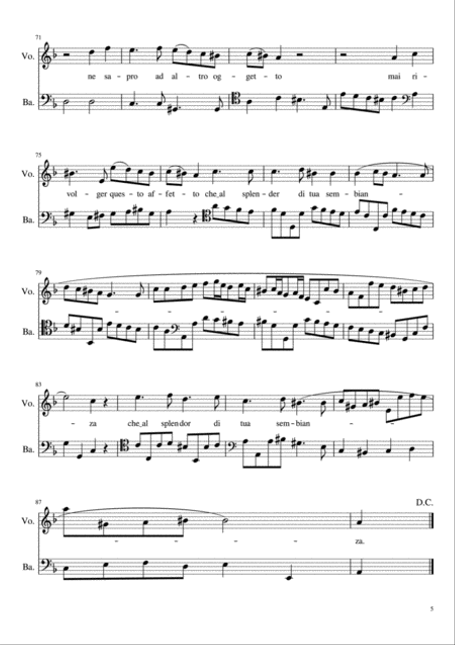 Se t’offesi o bella Irene Complete Score with Parts Small Ensemble scores gallery preview page 5