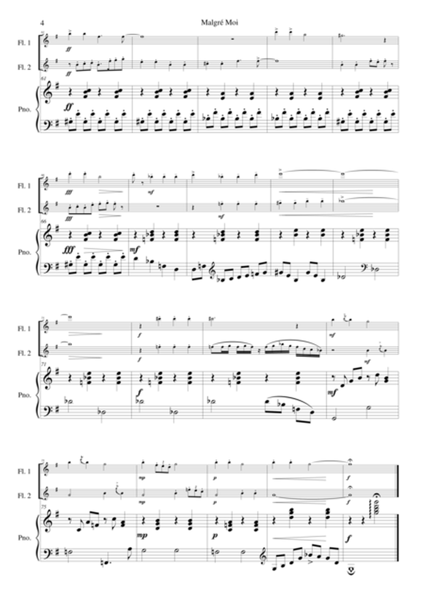 Malgré Moi (Despite myself) for 2 flutes and piano image number null