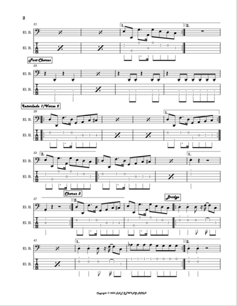 Living In New York City Bass Guitar scores gallery preview page 2