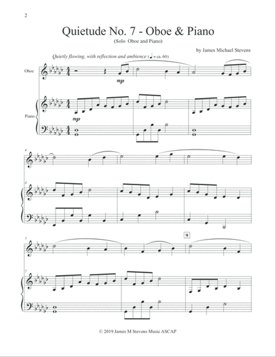 Quietude No. 7 - Oboe & Piano Piano scores gallery preview page 2
