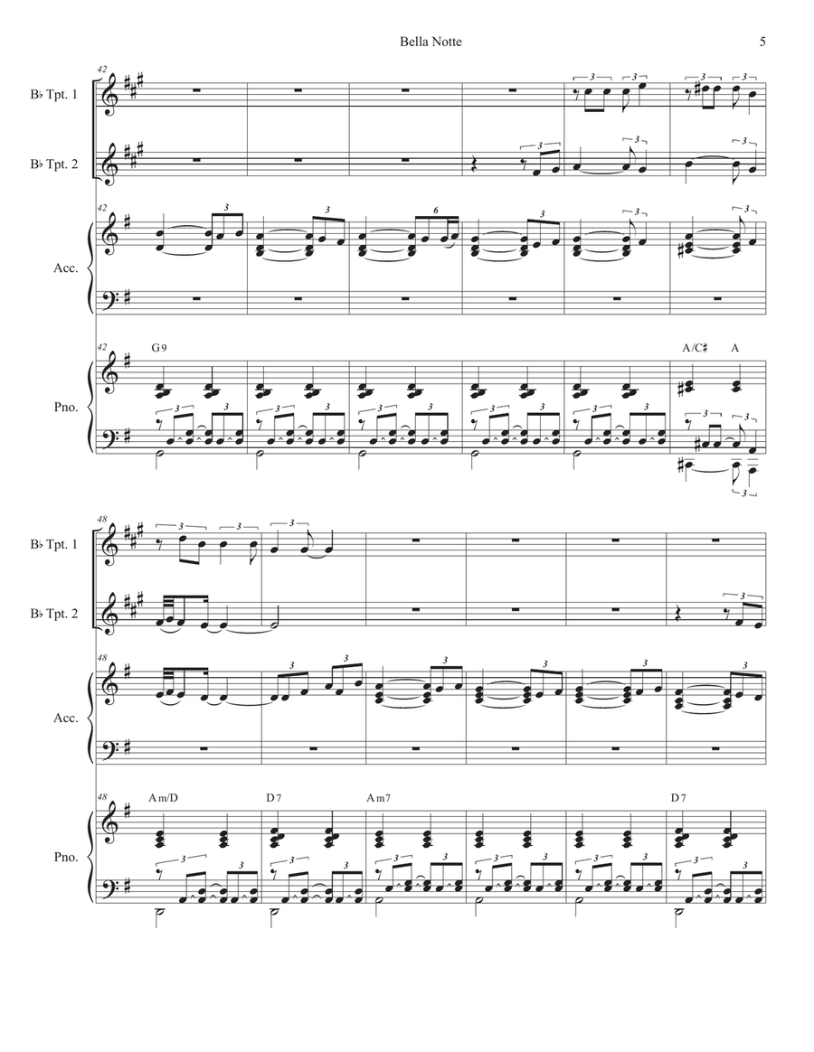 Bella Notte Trumpet Duet scores gallery preview page 5