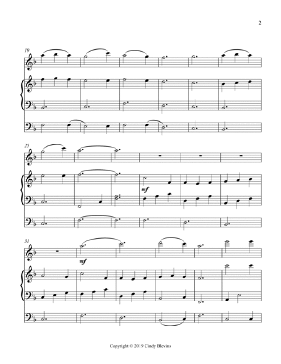 Bring A Torch, Jeannette, Isabella, for Harp, Flute and Cello Flute scores gallery preview page 3