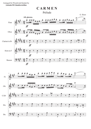 CARMEN - Prèlude for Woodwind Quintet
