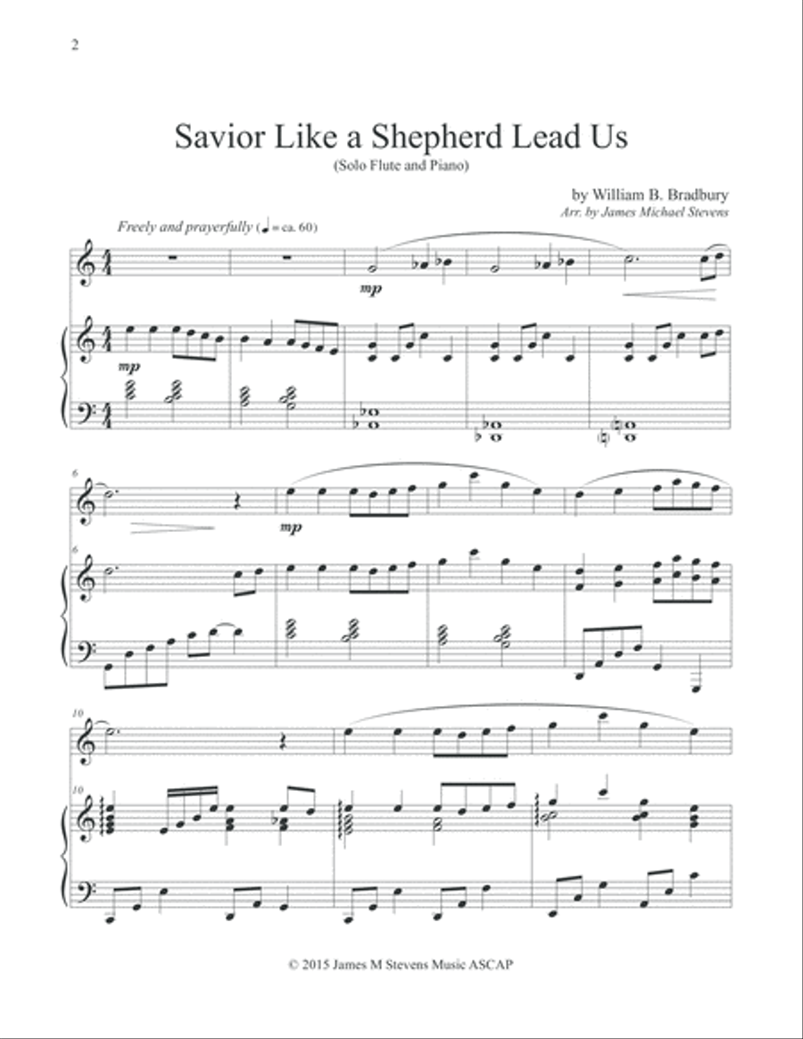 Savior Like a Shepherd Lead Us (Piano & Flute) Flute Solo scores gallery preview page 2